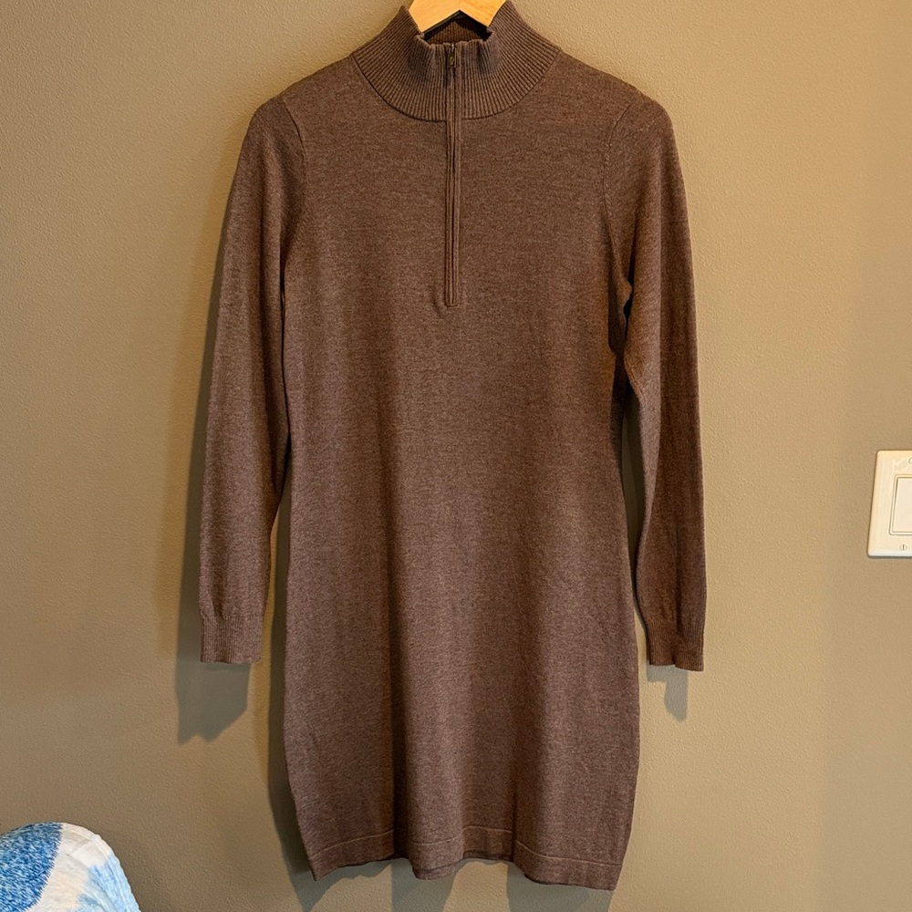 Tommy Bahama Brown Knit Half Zip Dress
